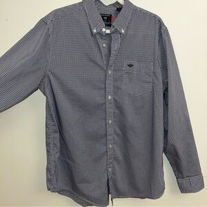 Dockers Navy Checkered Button Down Shirt